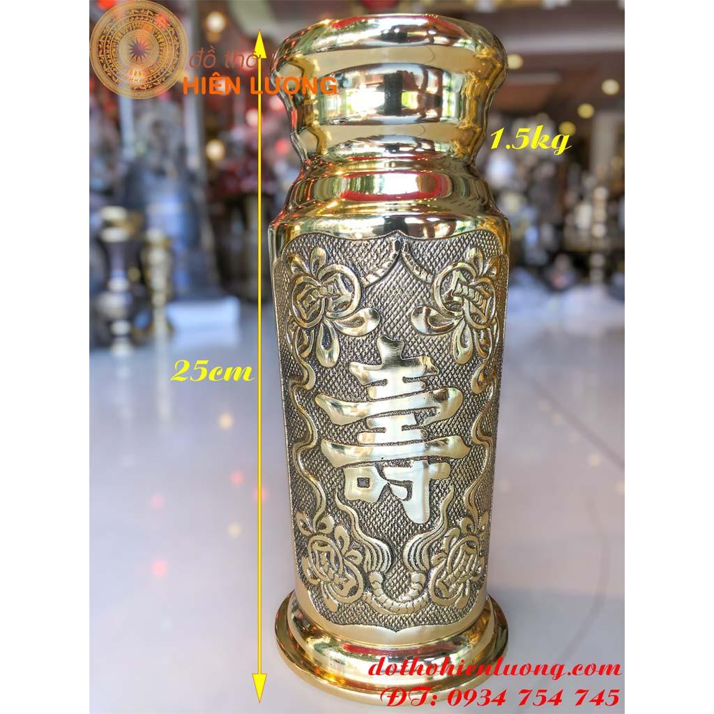 Ống Hương Bằng Đồng Dáng Tròn