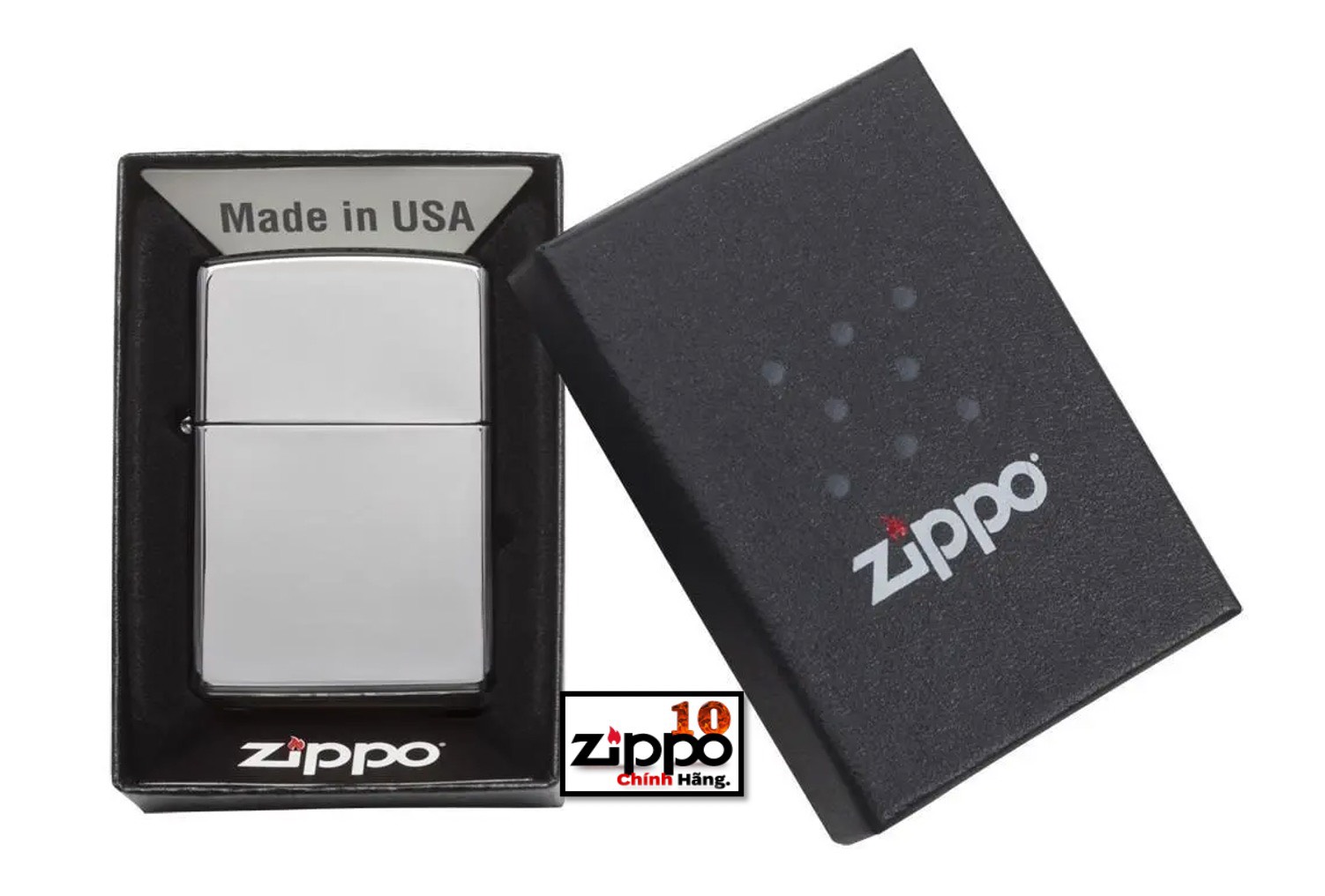 Bật lửa Zippo 250 Classic High Polish Chrome - Chính hãng 100%