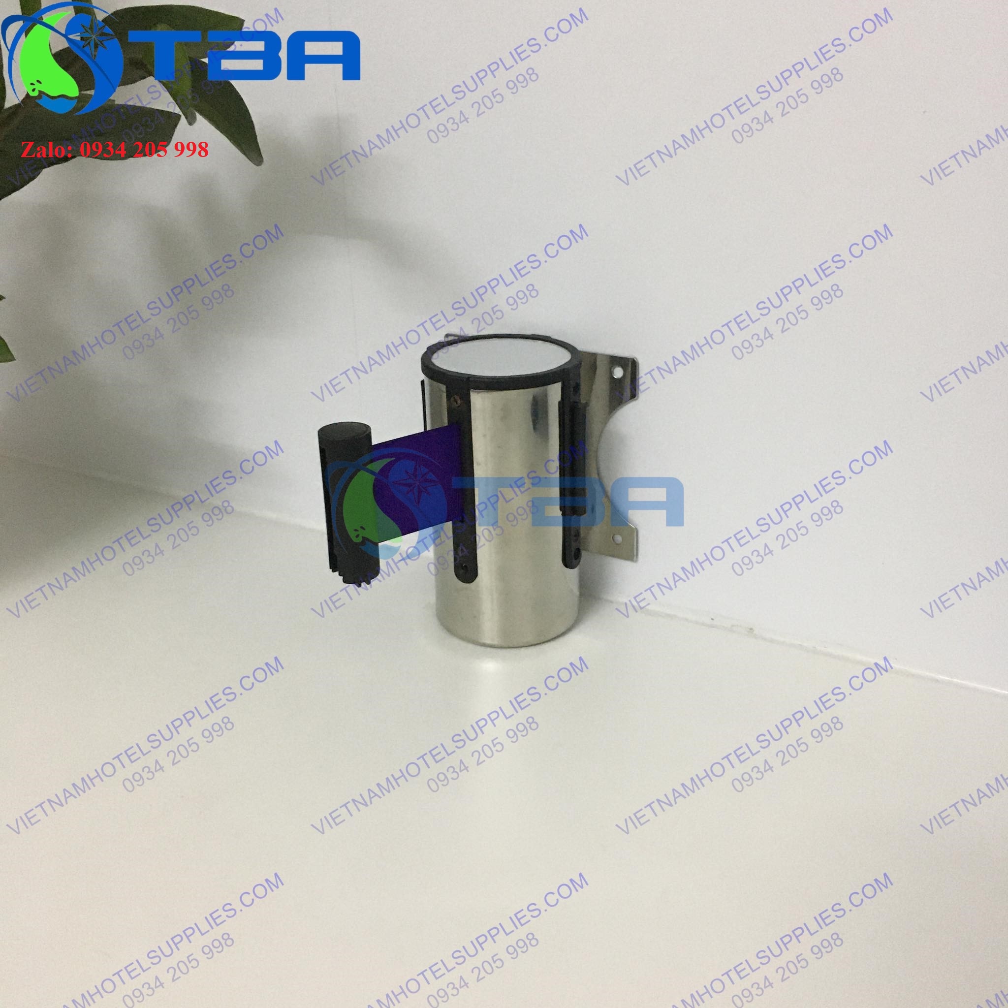 Trụ chắn gắn tường 5m inox dây căng màu tím chất lượng cao
