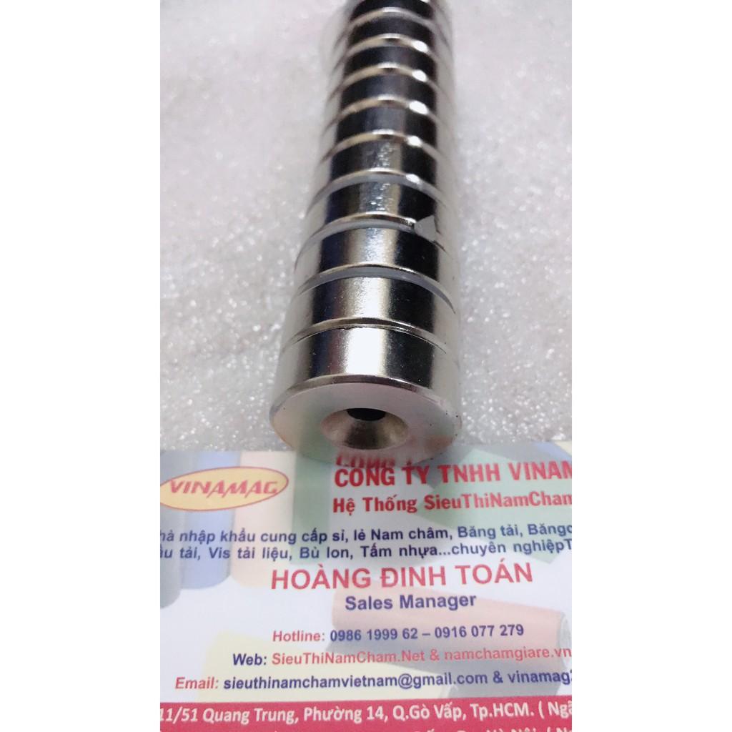 Nam châm 30x10 lỗ 6mm, nam châm lực hút mạnh