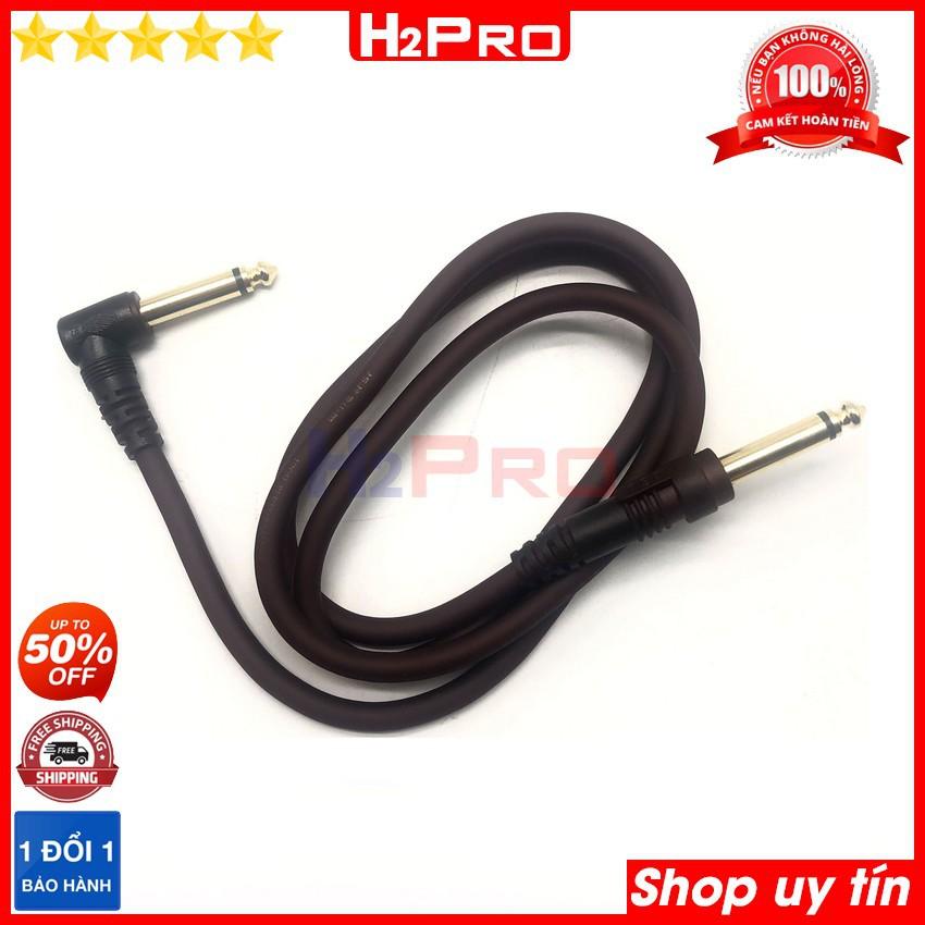 Dây jack 6 ly 2 đầu JSJ H2Pro cao cấp đầu mạ vàng chống sôi nhiễu (1 dây), dây 2 đầu 6 ly góc vuông dài 1m