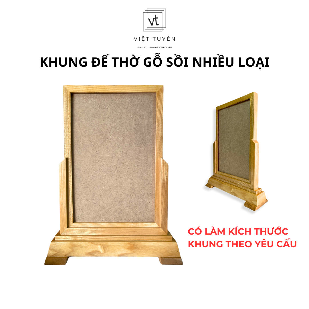 Khung đế thời gỗ thông, gỗ sồi hiện đại nhiều kích thước Việt Tuyến - chất liệu gỗ