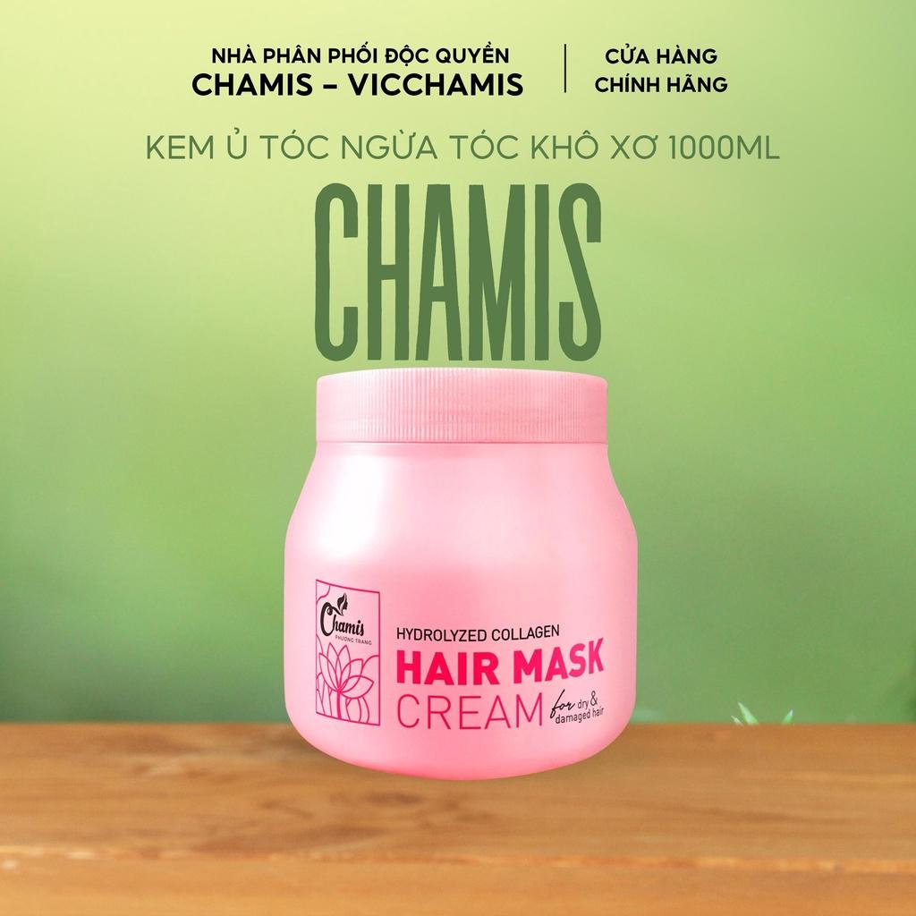 Kem Ủ Phục Hồi Tóc CHAMIS Collagen Siêu Bóng Mượt Hương Sen Lưu Hương 24 Giờ