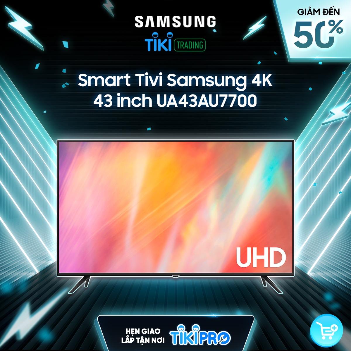Smart Tivi Samsung 4K 43 inch UA43AU7700