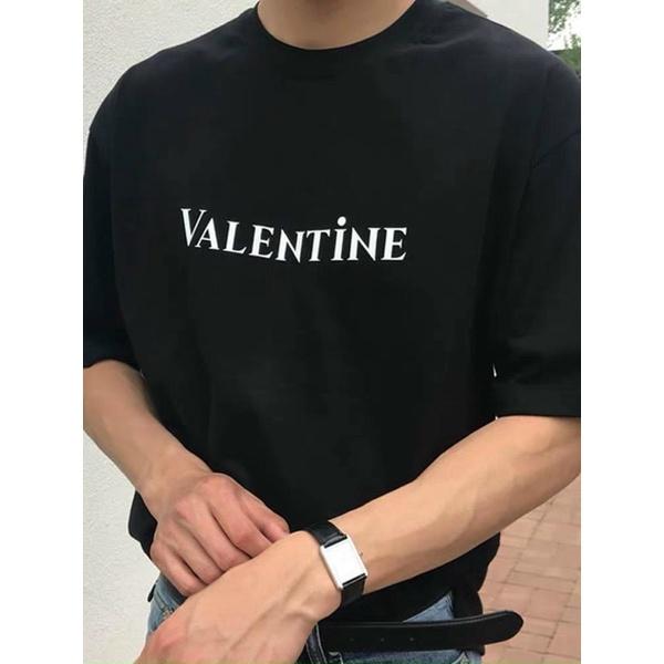 Áo thun trắng đen unisex VALENTINE
