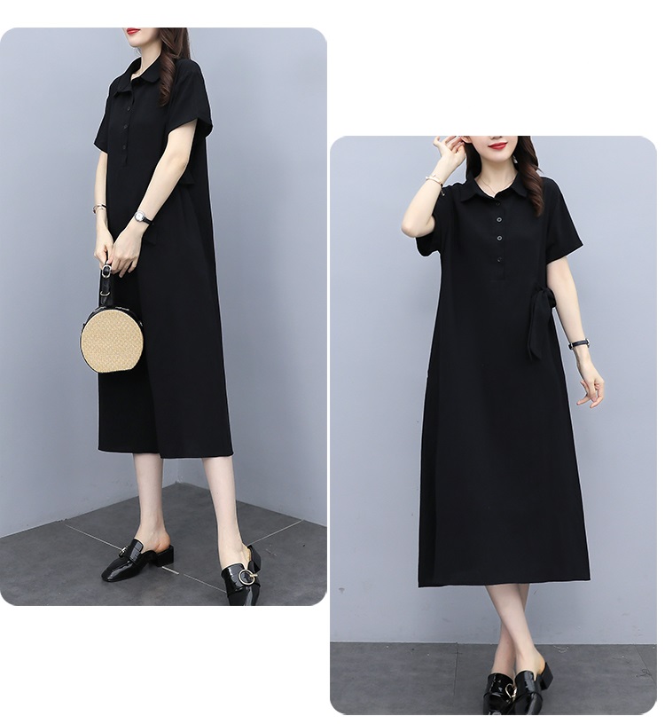 Đầm linen cổ sơ mi Đũi Việt, form dài rộng mặc siêu thoải mái, kiểu dáng thanh lịch Dv61