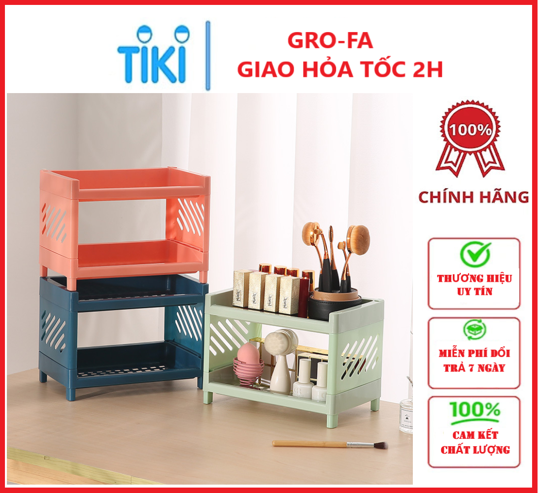 Kệ Nhựa Đựng Vật Dụng 2 Tầng GROFA - Hàng Chính Hãng , Giao màu ngẫu nhiên