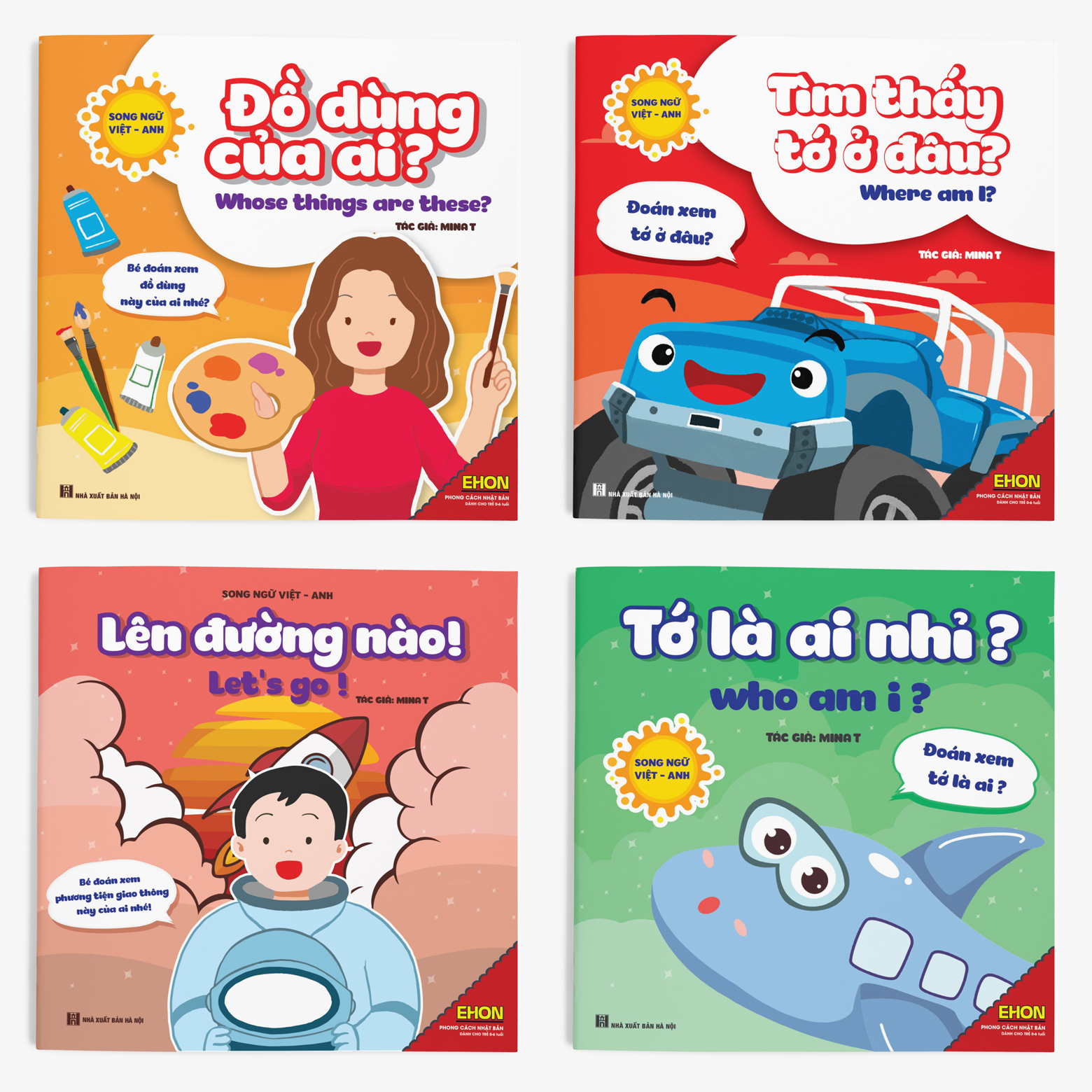 Sách Ehon - Combo 4 cuốn "Tớ là ai nhỉ?" - Dành cho trẻ từ 0 - 3 tuổi