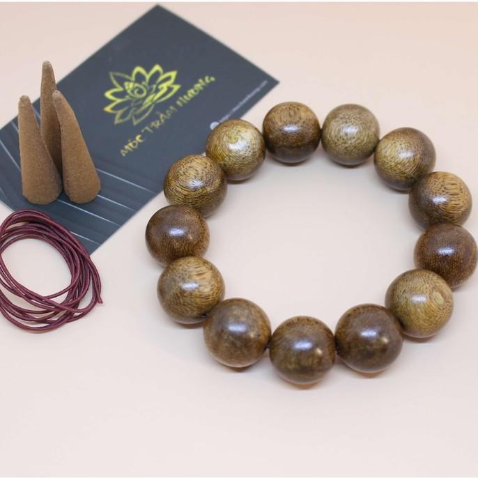 Vòng Tay Trầm Hương Hạt Tròn Đơn Size 18mm Nam