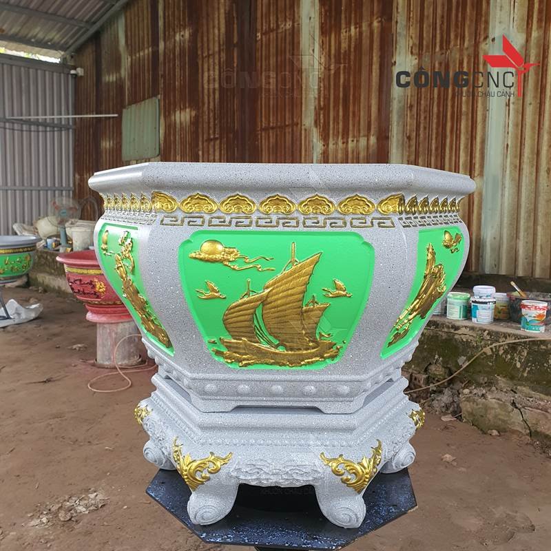 Khuôn Chân Kỷ đổ đáy dành cho chậu Lục Giác 65 chum, lục giác 68, lục giác 70 và 75