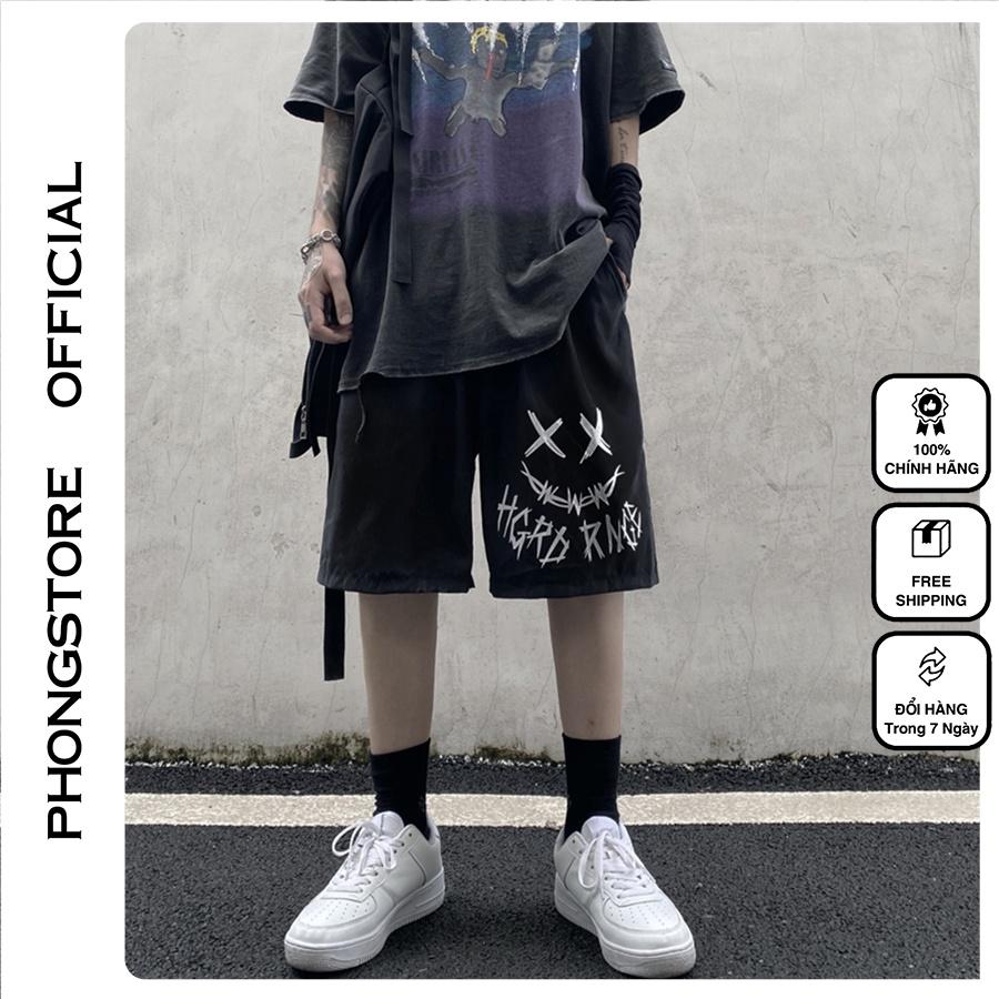 Quần Short Đùi Mặt Cười XX unisex Phong Boutique thể thao basic nam nữ oversize phong cách đường phố Hàn Quốc Ulzzang