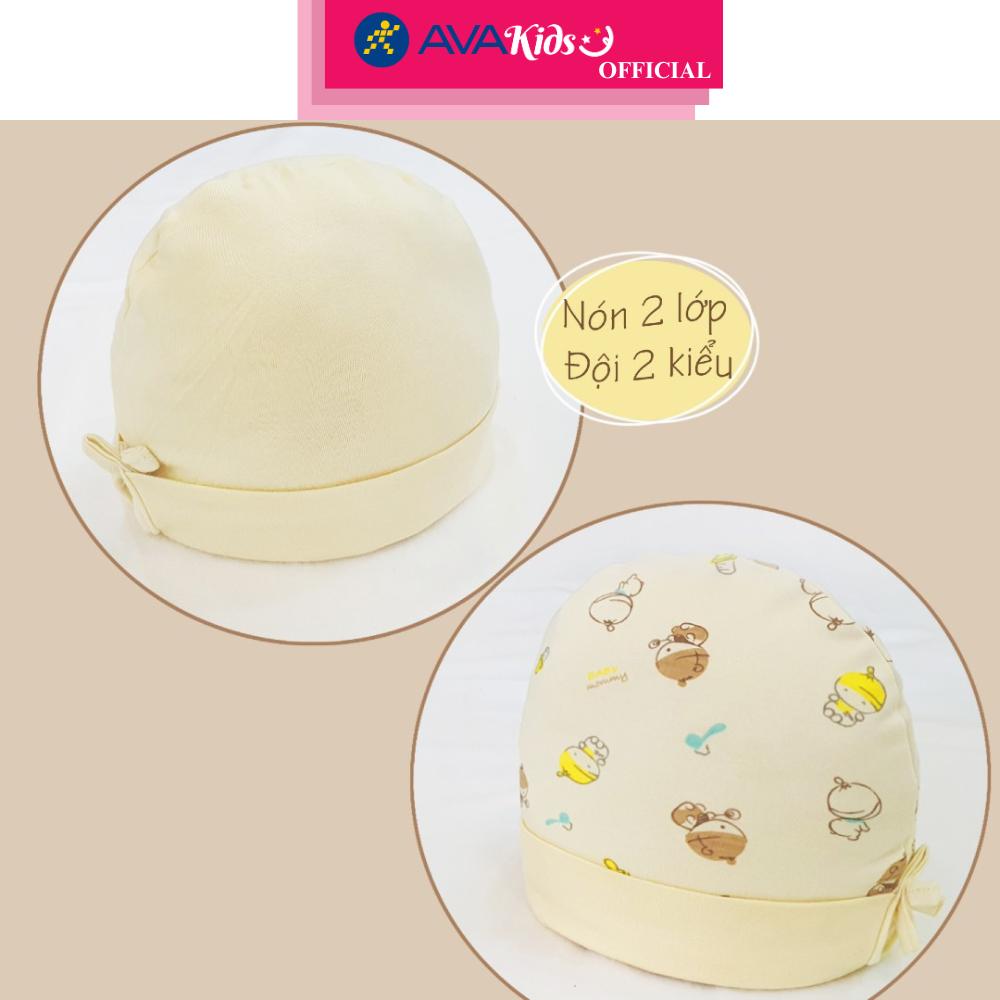 Nón sơ sinh 2 lớp in họa tiết BabyMommy - Màu ngẫu nhiên (0 - 6 tháng)