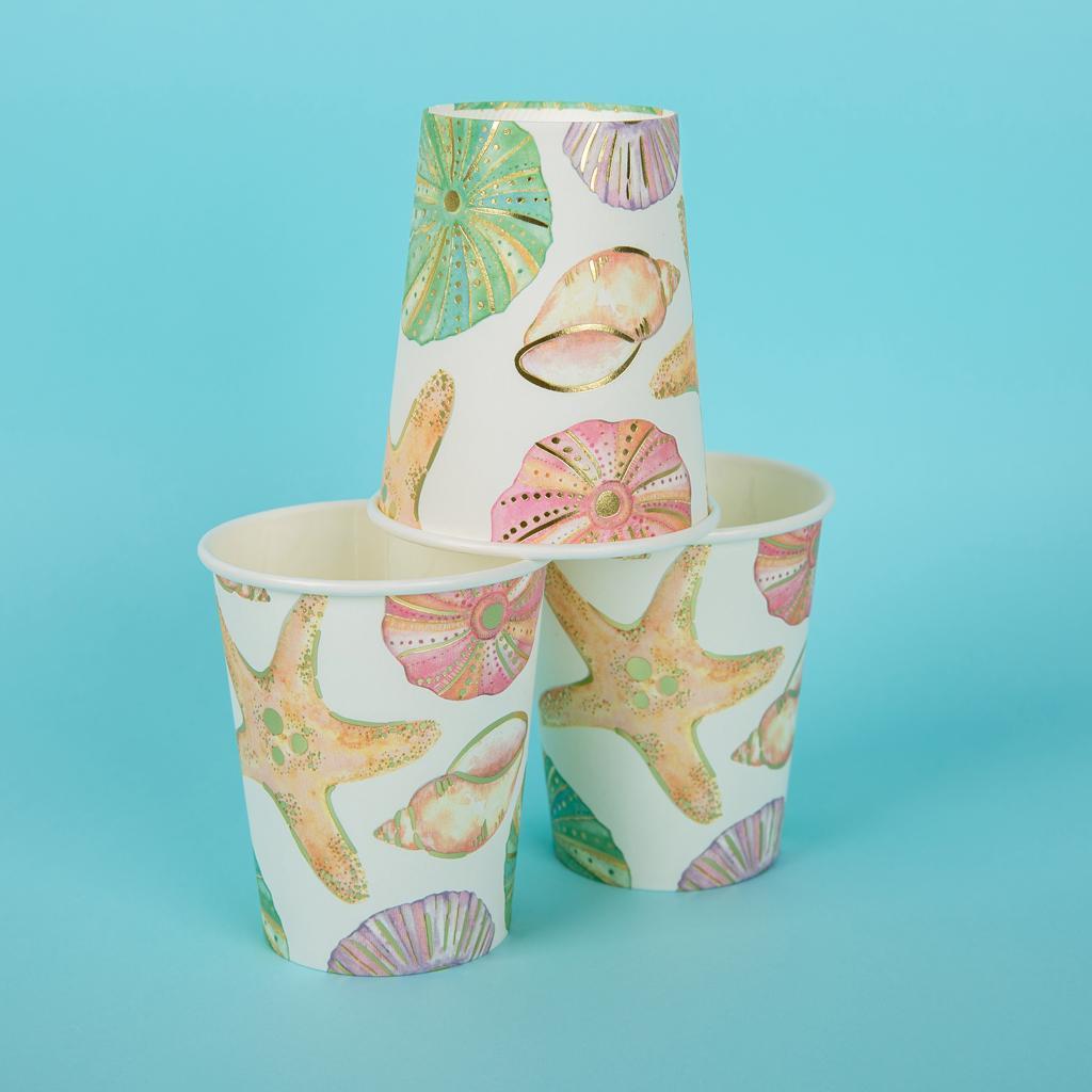 10pcs Starfish Sea Snail Disposable Cup Birthday Party Tableware Decoration