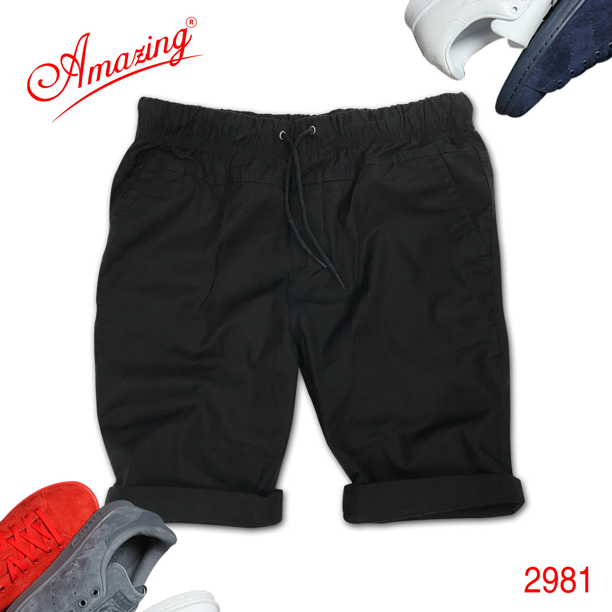 Big size, short kaki lưng thun unisex, quần sọt nam thương hiêu Amazing, phong cách thể thao