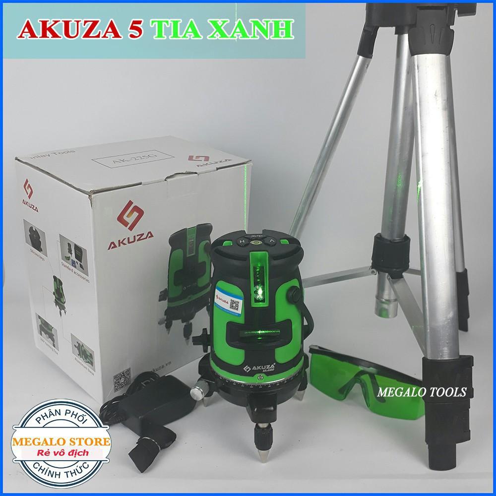 Máy Cân Mực Laser Thăng Bằng Tự Động AKUZA, 5 Tia Xanh