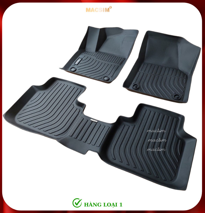 Thảm lót sàn xe ô tô Volkswagen Teramont X (sd) Nhãn hiệu Macsim chất liệu nhựa TPE cao cấp màu đen