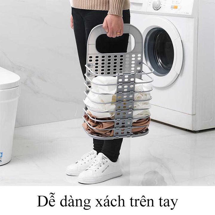 Giỏ gấp gọn đựng đồ treo tường nhựa VIỆT NHẬT kèm 1 móc dán chịu lực - giỏ đa năng đựng quần áo, đồ chơi, đồ ăn,...00540