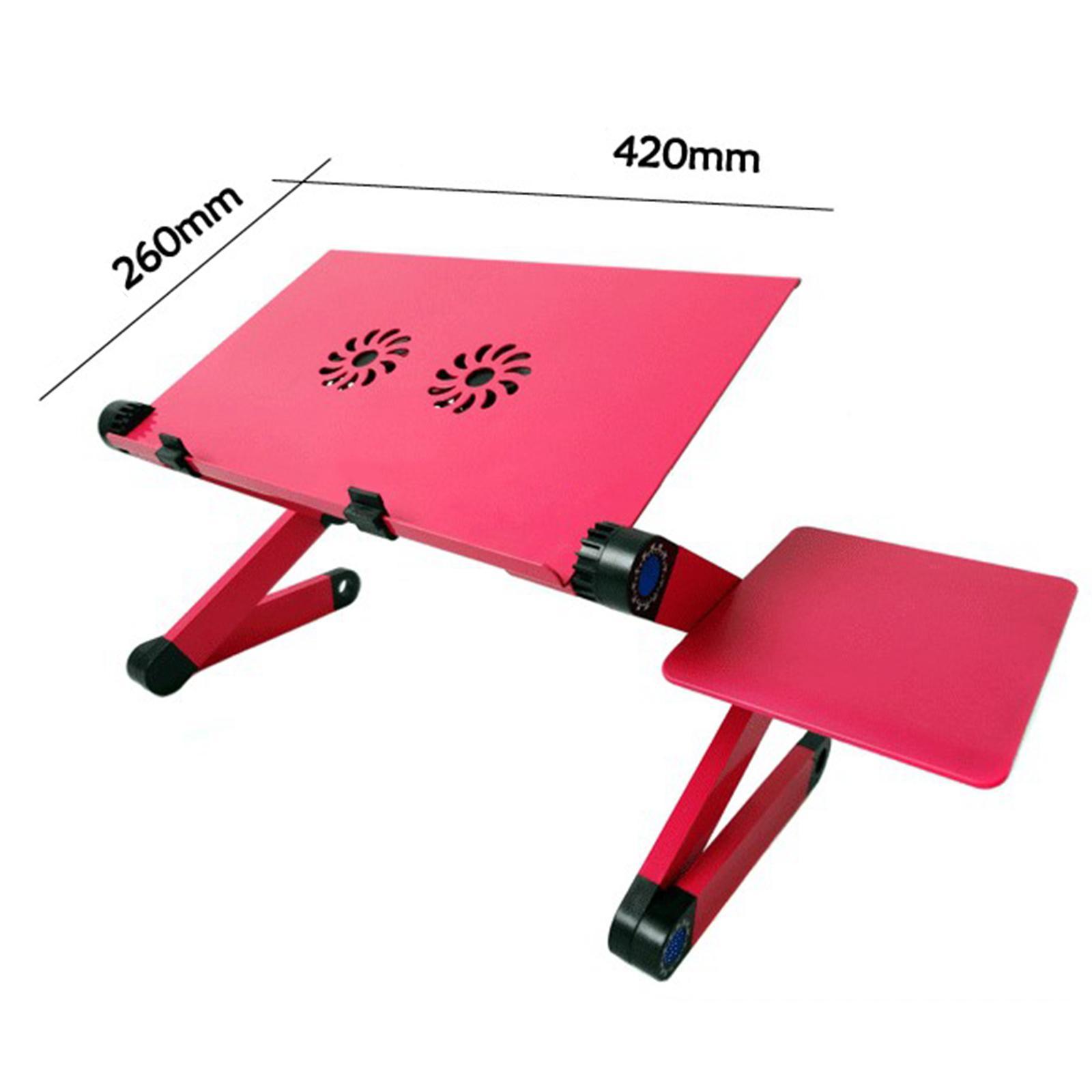 Laptop Cooling Stand Lap Desk with Mouse Tray Adjustable Height Angle Aluminum Alloy Desktop Tray Computer Riser Table Cooler Folding Holder