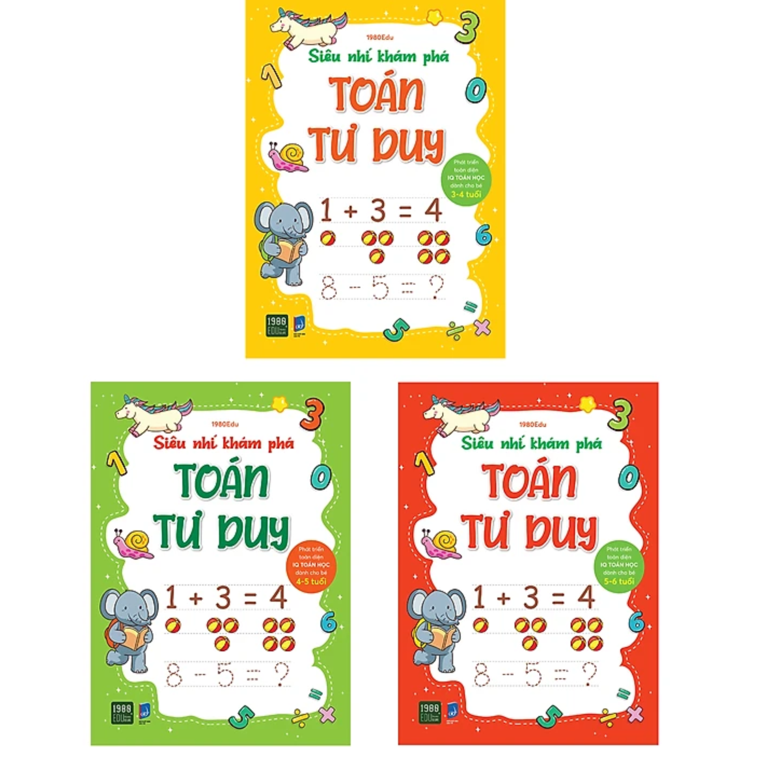 Combo 3Q Sách Rèn Luyện Tư Duy Học Toán Cho Trẻ: Siêu Nhí Khám Phá Toán Tư Duy