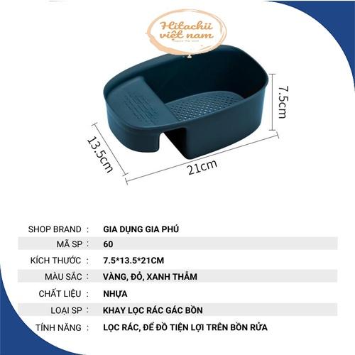 Giỏ Lọc Rác Bồn Rửa Bát Gài Bồn Rửa Tiện Lợi, Khay Lọc Rác Gắn Bồn Rửa Bát Rổ Nhựa Đựng Giẻ Rửa Chén Xà Phò