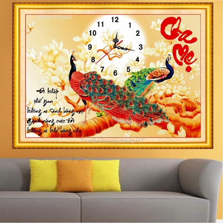 Tranh đính đá cha mẹ VS063 - tự đính