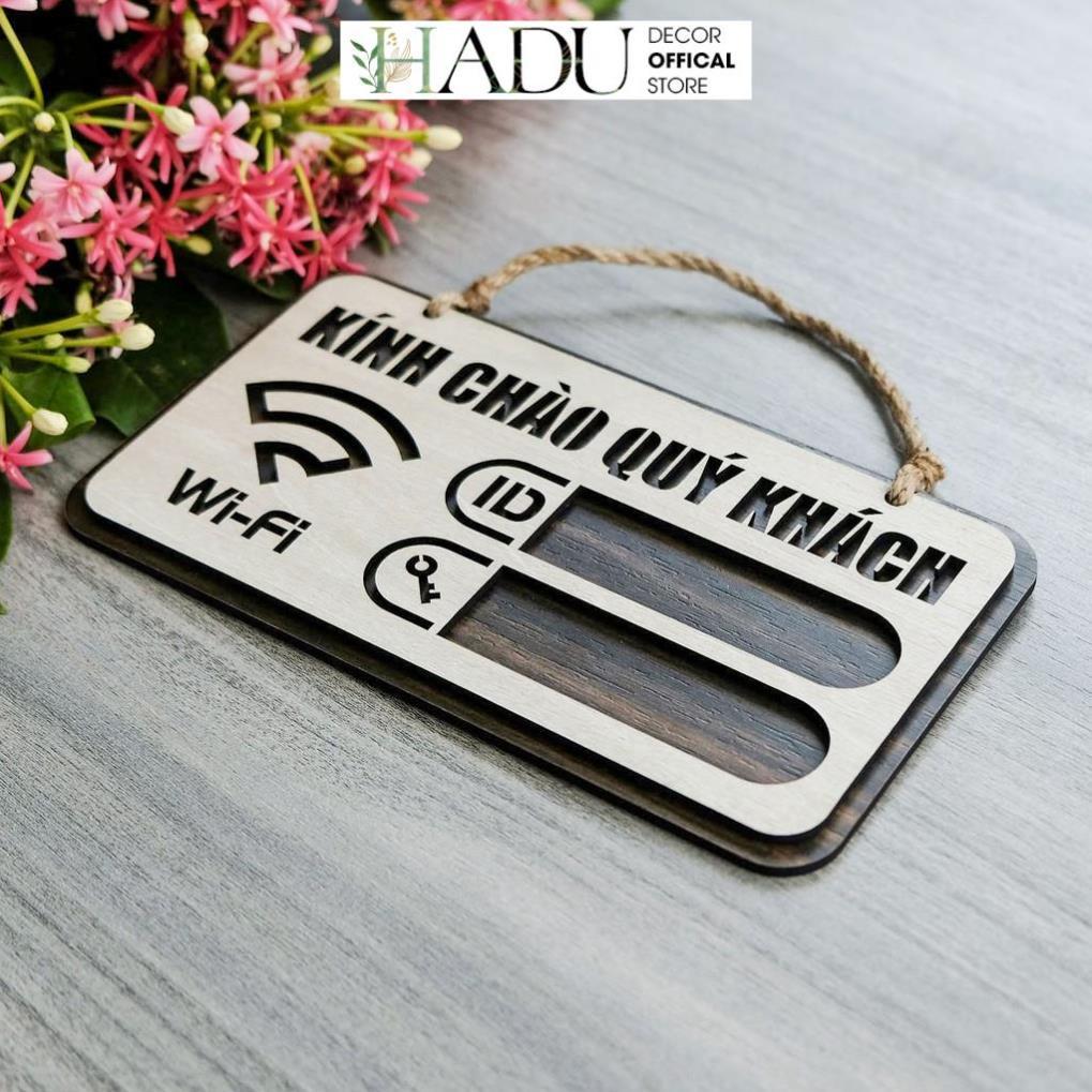 Bảng gỗ treo trang trí ghi wifi pass - Mẫu TW02 - HaduDecor