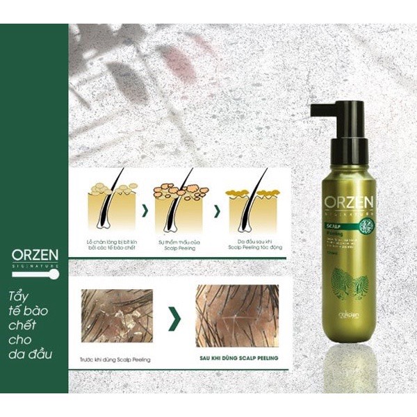 Tẩy tế bào chết da đầu Orzen Scalp Peeling 120ml, nhập khẩu Hàn Quốc chính hãng