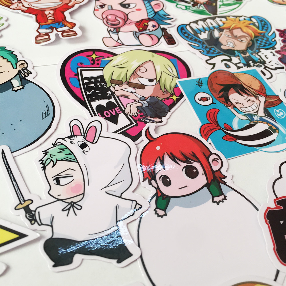 Bộ 30 Sticker One Piece Chibi Hoạt Hình - Chống Thấm Nước