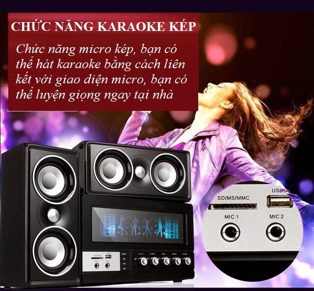 Dàn Loa Bluetooth SM.6700 Hỗ Trợ Hát Karaoke, Cáp AUX