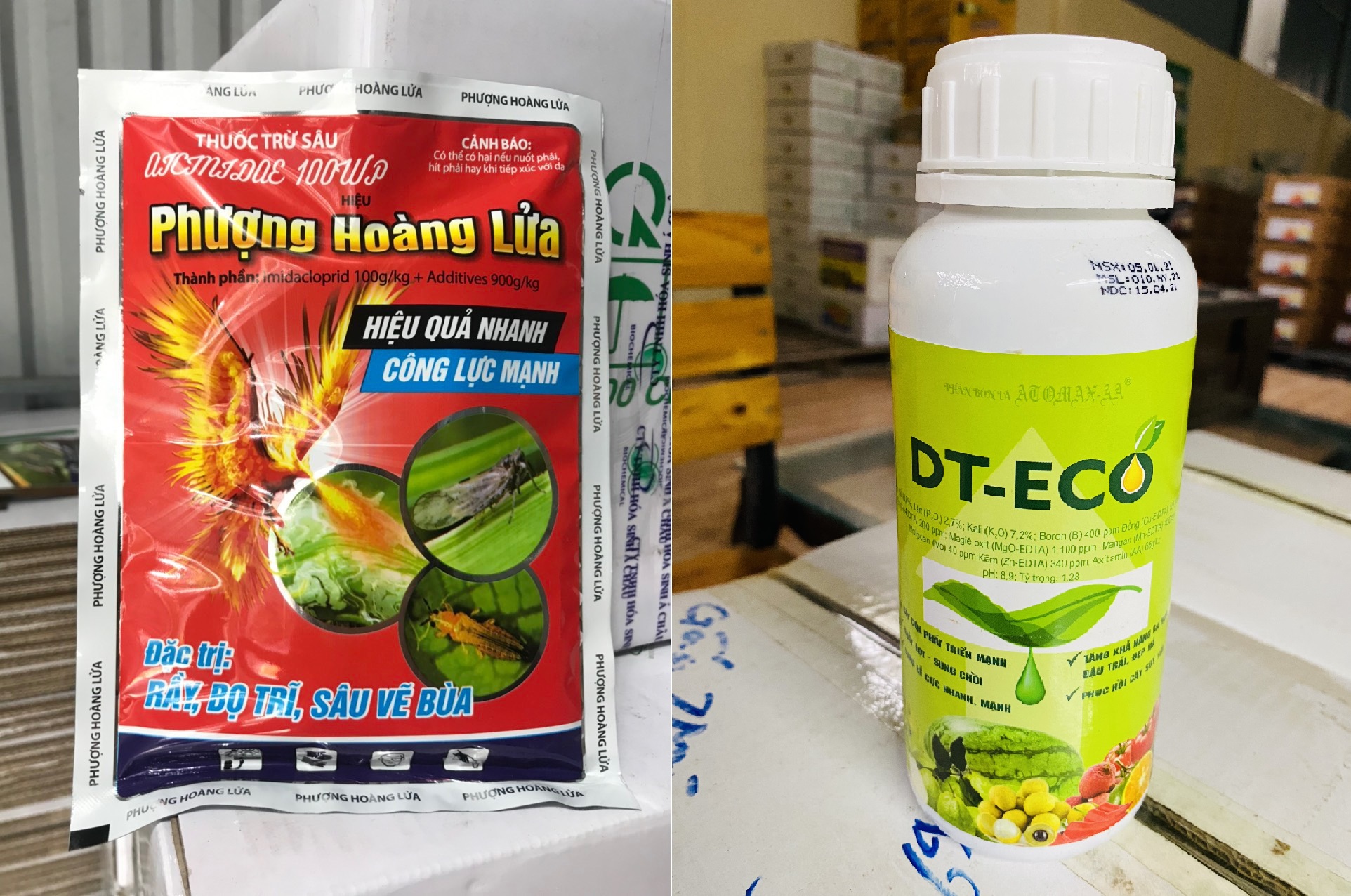 Combo trừ sâu PHL 200g và phân bón lá ECO 500ml - Diệt sâu chích hút trên lúa, ngô, khoai, cây ăn quả, cây rau - Chăm sóc cây yếu