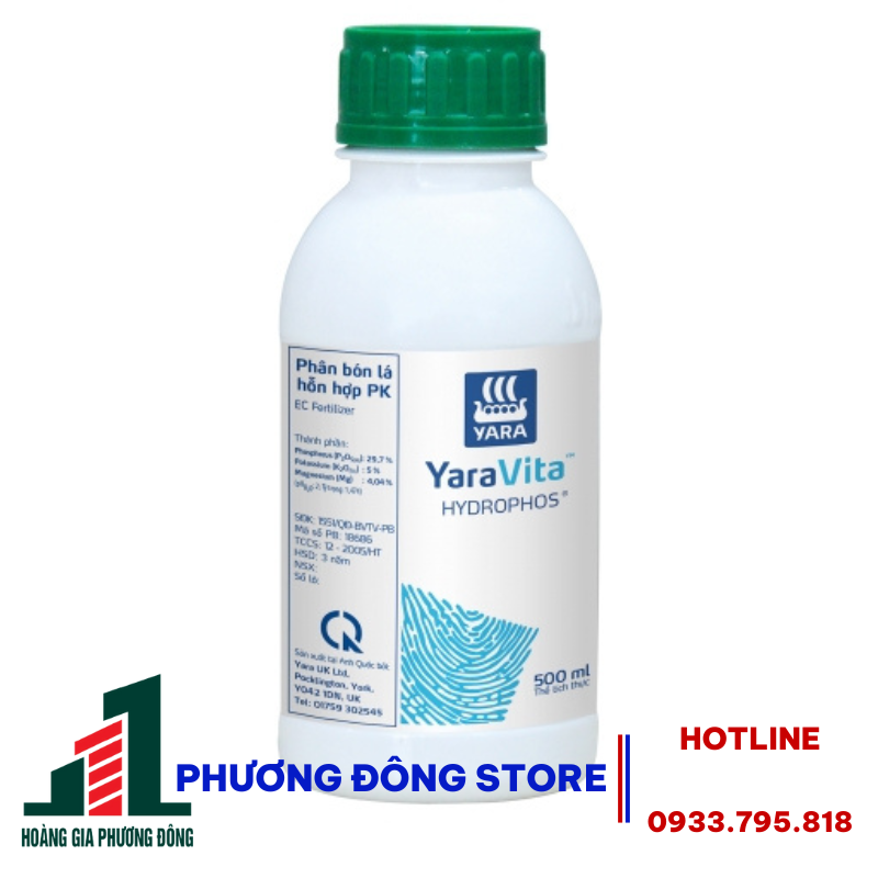 Phân bón lá hỗn hợp PK HYDROPHOS - chai 500ml, chai 1 lít