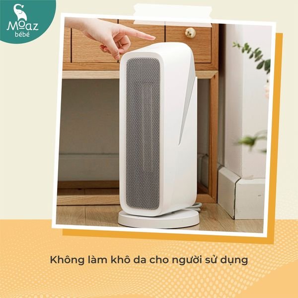 Máy Sưởi Gốm Đa Năng Cho Bé Moaz BéBé MB034 Xoay Tự Động, Hẹn Giờ, Khoá Trẻ Em, Bảo vệ Nghiêng Đổ/Quá Nhiệt - Hàng chính hãng