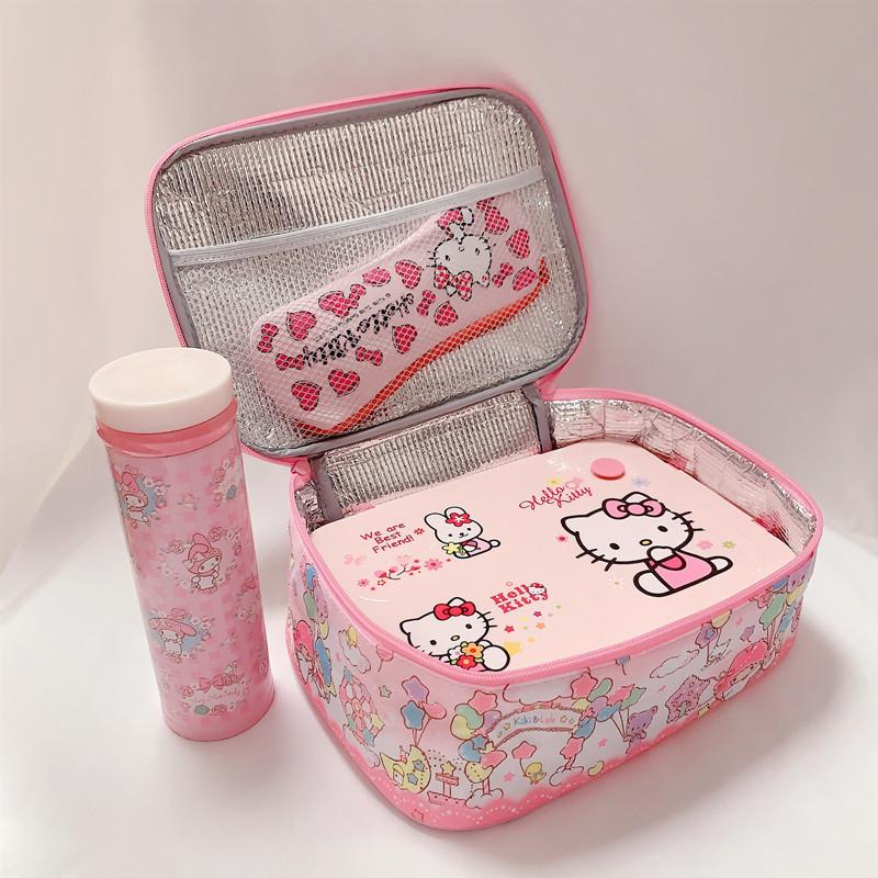 Sanrio Hello Kitty Túi Xách Hoạt Hình Sinh Viên Túi Đựng Hộp Cơm Trưa Giai Điệu Hộp Cơm Cách Nhiệt Túi Lớn Dung Tích Túi Bảo Quản