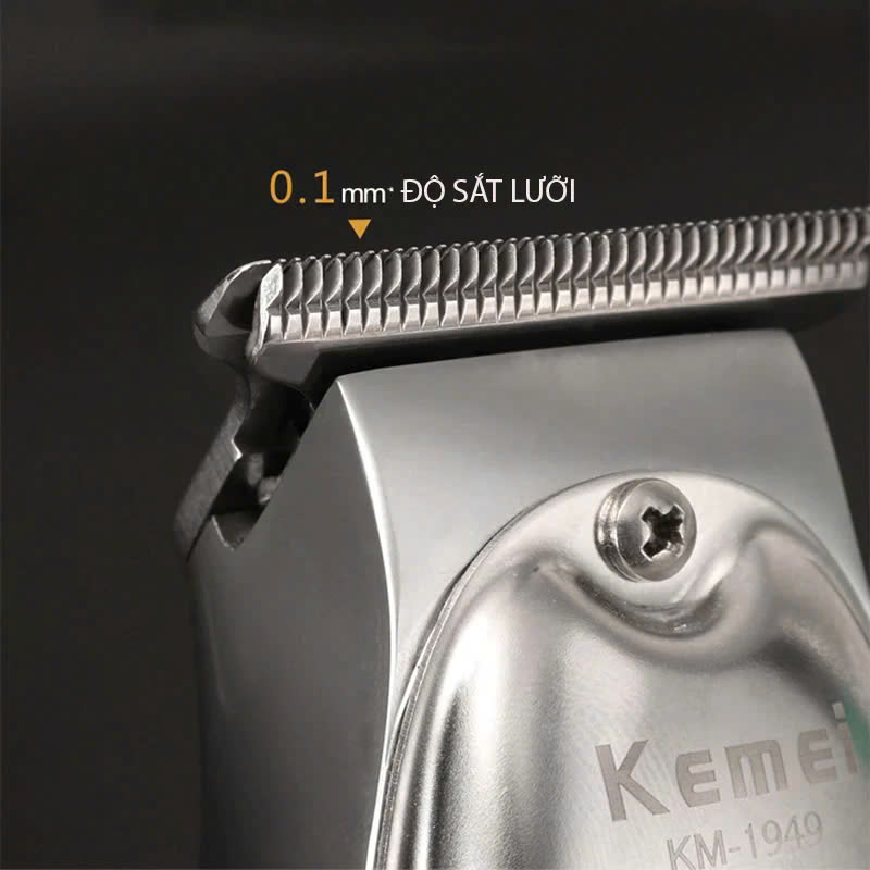 Tông Đơ Chấn Viền Kemei KM-1949 Không Dây Chuyên Nghiệp, Có Thể Khắc Tatoo Cạo Trắng, Cạo Đầu Siêu Nhẹ Siêu Sát