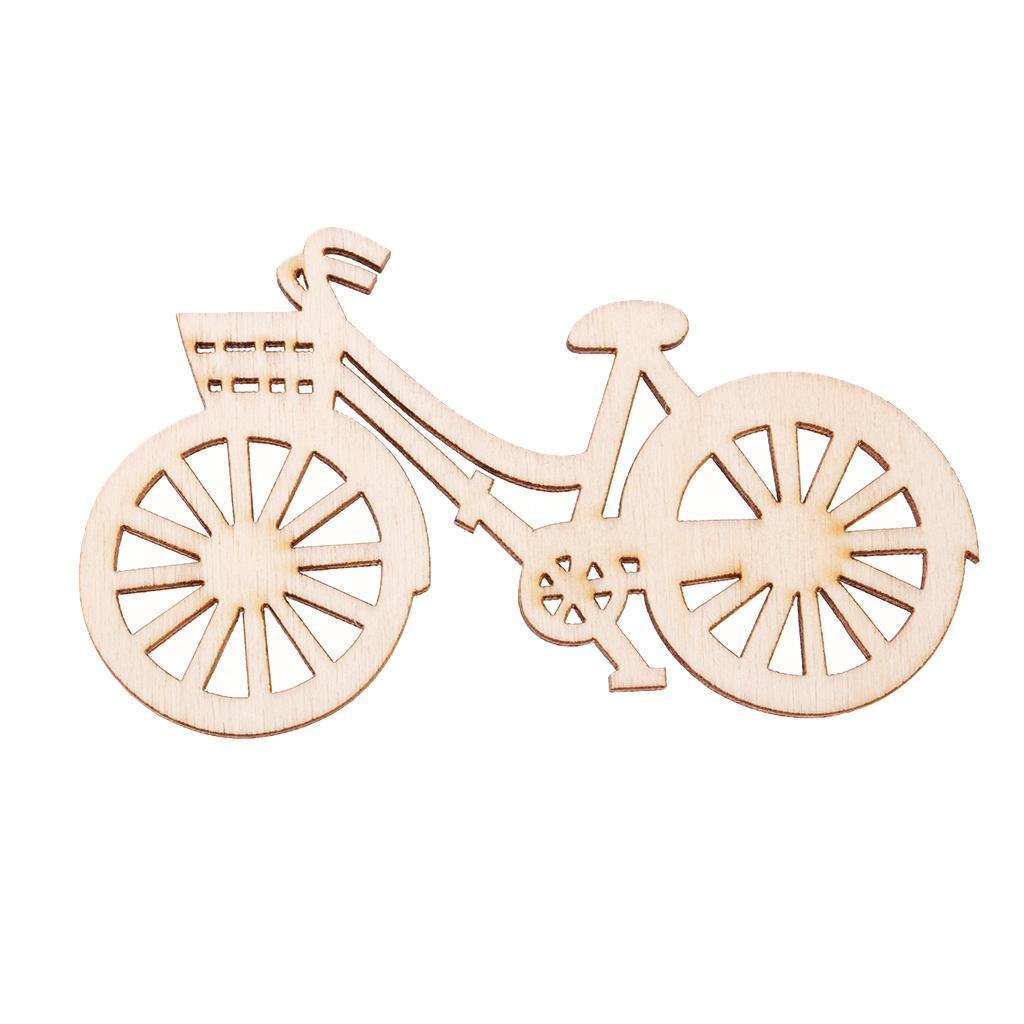 4-20pack 10 Pieces Wood Cutouts Bicycle Shapes Wooden Embellishments Craft for