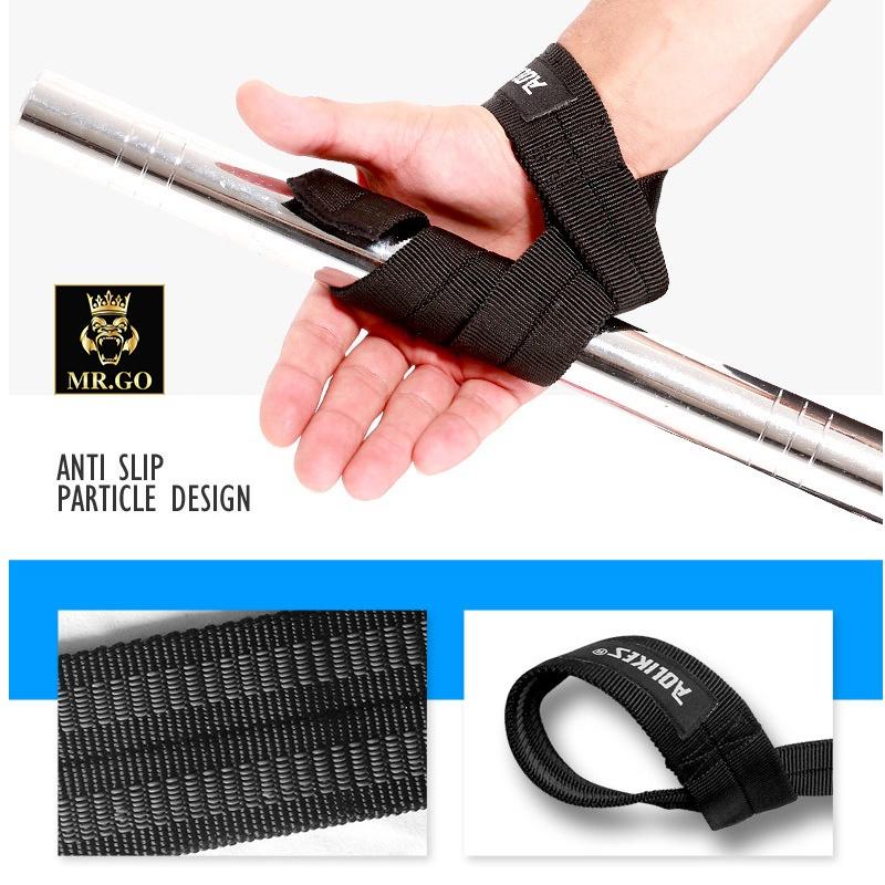 Dây kéo lưng tập gym dây Lifting Straps quấn cổ tay hỗ trợ tập deadlift lên xà Chính Hãng Aolikes MG1819