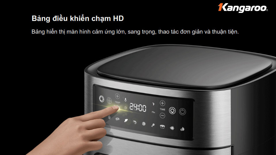 Lò chiên không dầu 12L Kangaroo KG12AF1A - Rapid Air - 1800W - Hàng chính hãng, Bảo hành 12 tháng