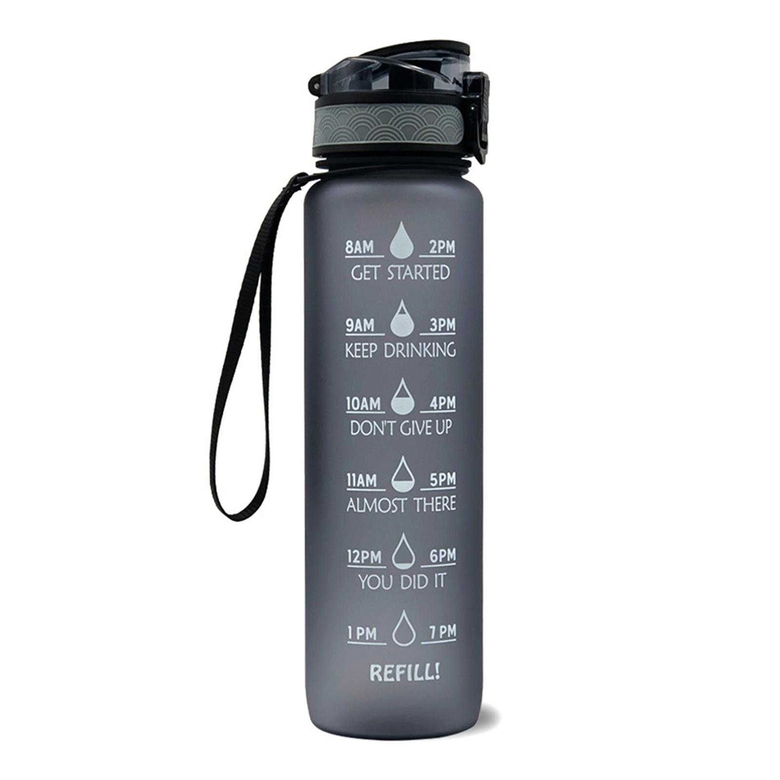Bình nước thể thao 1.5L có vạch đánh dấu thời gian làm bằng nhựa chống rò rỉ có thể tái sữ dụng