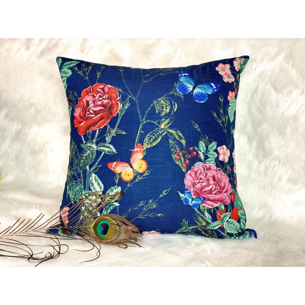 Gối Tựa Lưng | Gối Tựa Sofa, Gối Vuông Trang Trí In Hoạt Tiết Hoa Lá Hiện Đại Kích Thước 45x45cm