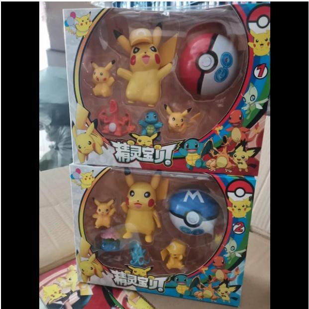 Mô Hình Pokemon, Hộp Các Nhân Vật Pikachu, Hitokage, Zenigame,...Đồ Chơi Dành Cho Các Bé,  Full Box