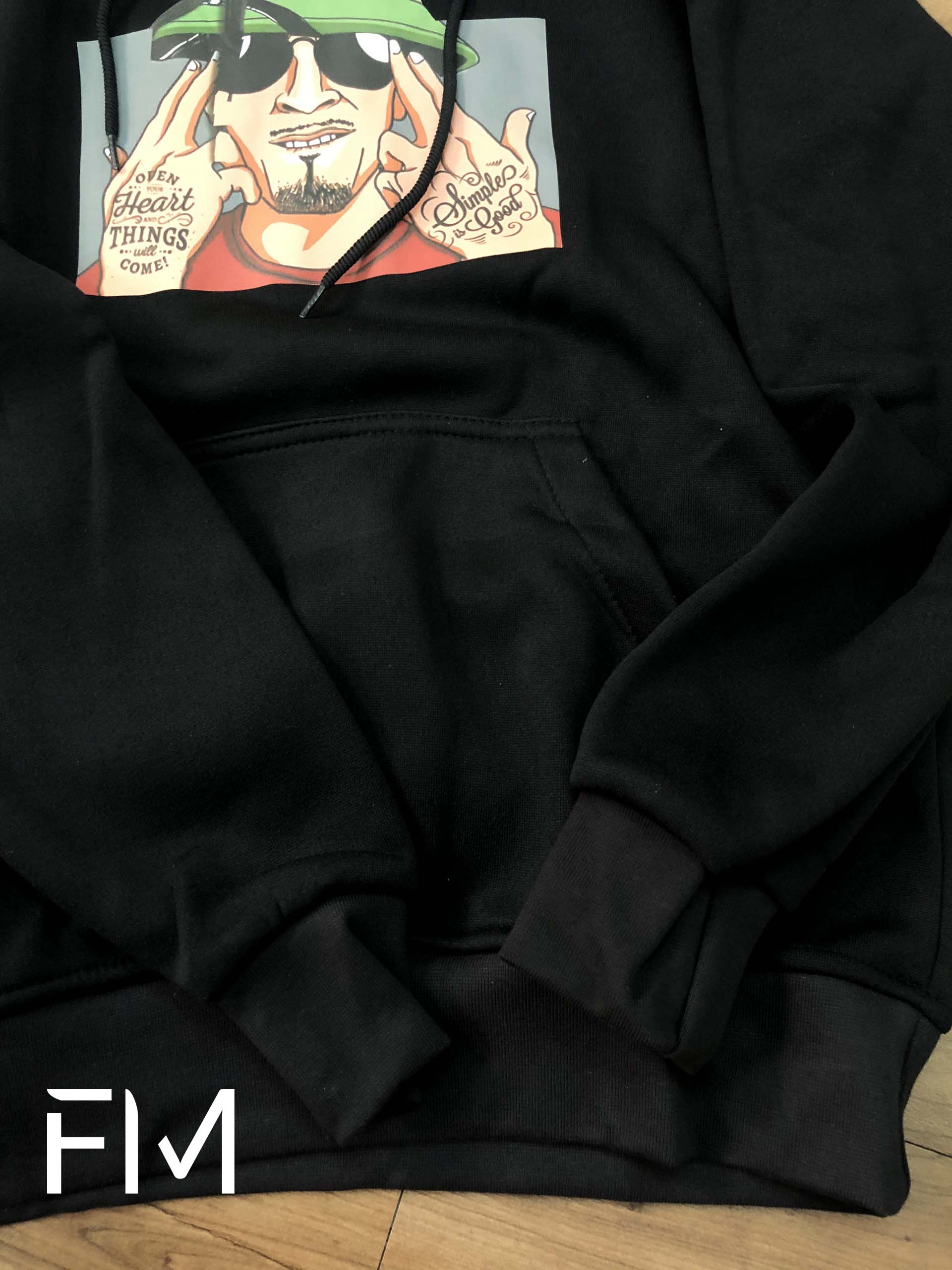 Áo hoodie nam nữ form rộng Unisex màu đen in hình chú bộ đội, cá tính Hàn Quốc – FORMEN SHOP – FMGV021 - L