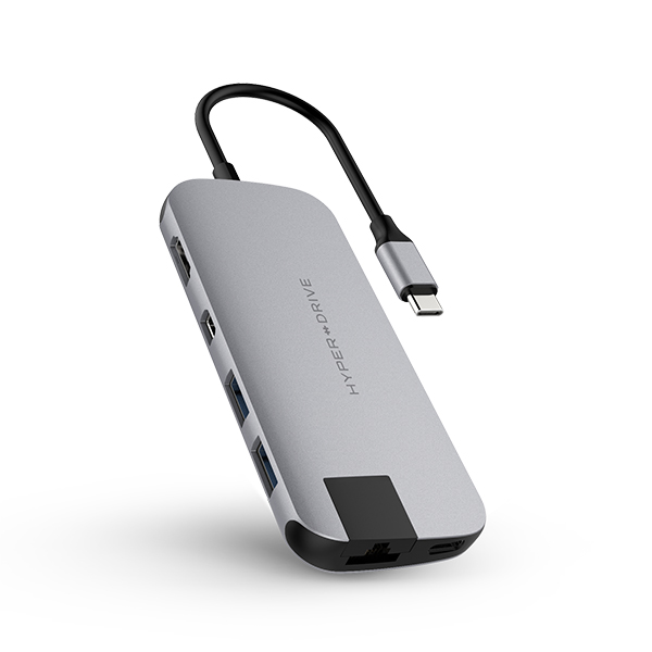 Cổng chuyển Hyper HyperDrive Slim 8 in 1 USB-C Hub dành cho Macbook, PC và Devices - Hàng Chính Hãng