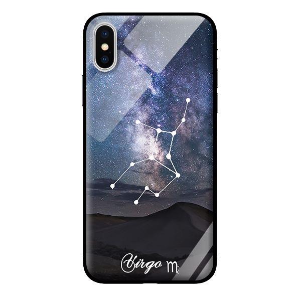 Ốp kính 12 cung Hoàng Đạo cho iPhone X Virgo - Hàng chính hãng