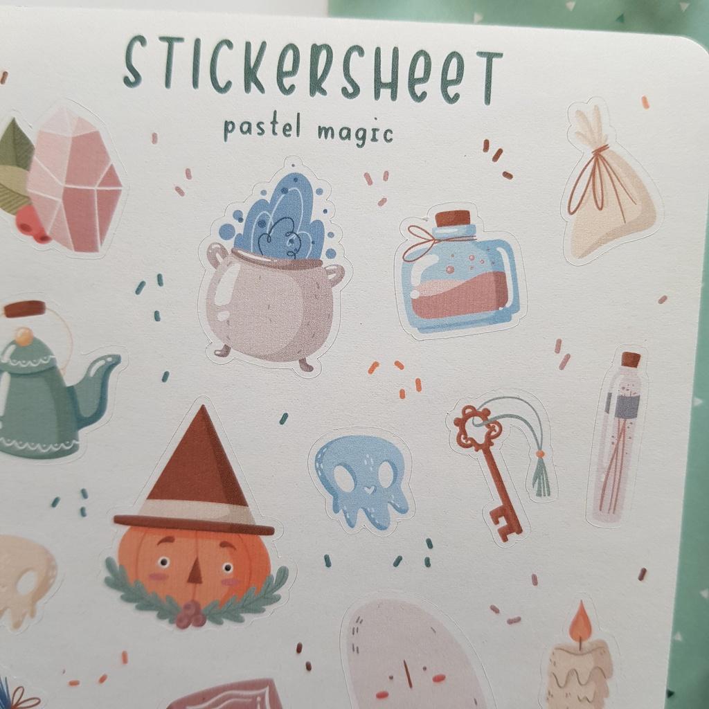 Sticker Sheet PASTEL MAGIC  Sticker dán sổ  Bullet Journal Stickers, Holiday Sticker, Sticker Dụng Cụ Ma Pháp - CẮT SẴN