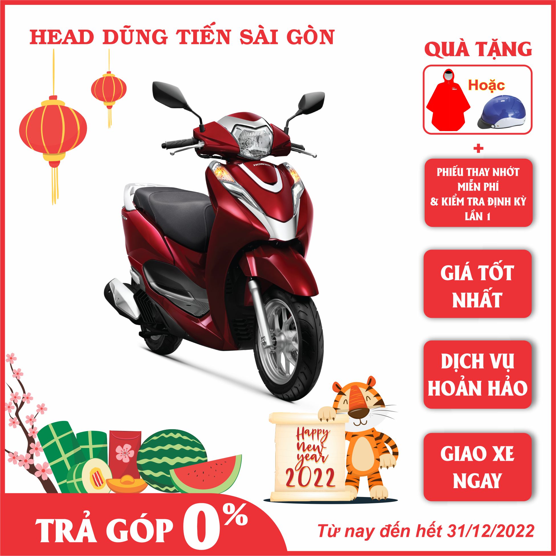 Xe Máy Honda LEAD Tiêu Chuẩn 2022- Đỏ