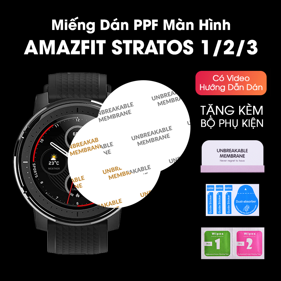 Miếng Dán Màn Hình Mặt Trước PPF Dành Cho Huami Amazfit Stratos 1/2/3 - Handtown - Hàng Chính Hãng