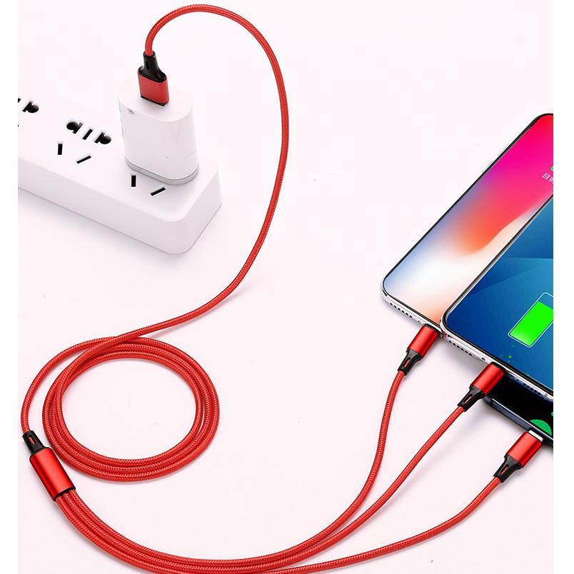 Cáp sạc nhanh Type-C/ cổng OTG và cổng Micro USB Thiết kế 3 trong 1 chuyên dụng