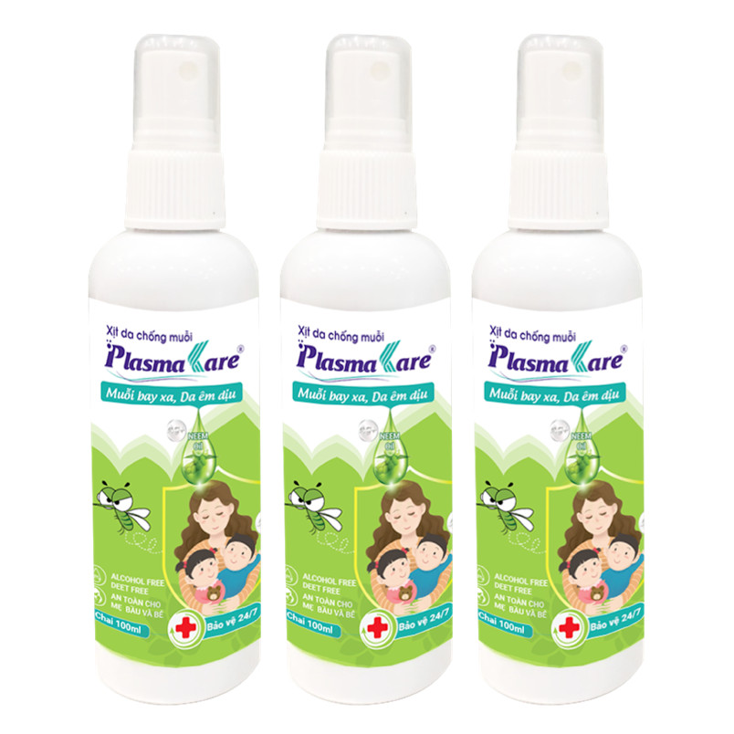 Combo 3 Xịt da chống muỗi PlasmaKare chống muỗi 24/7