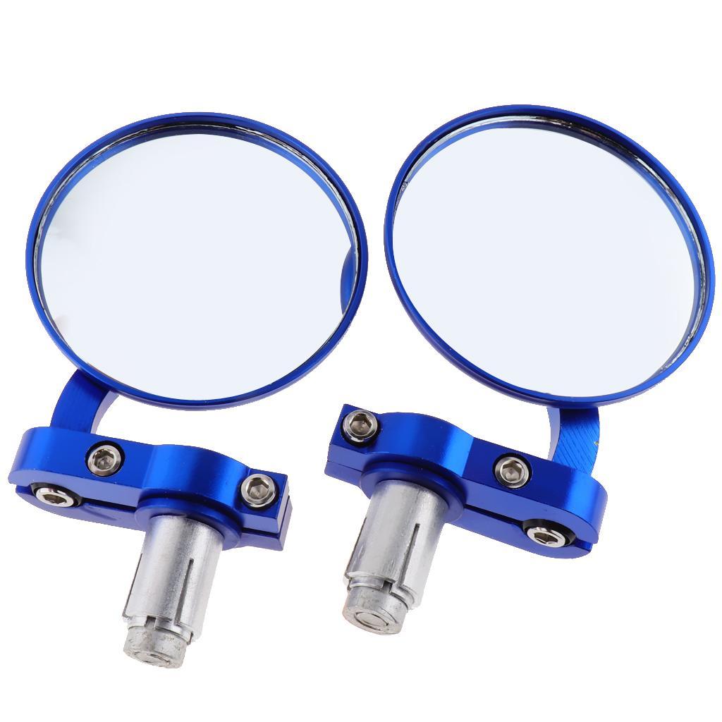 2Pcs 3inch Motorcycle Round Rearview Mirrors for Motorbike Scooter