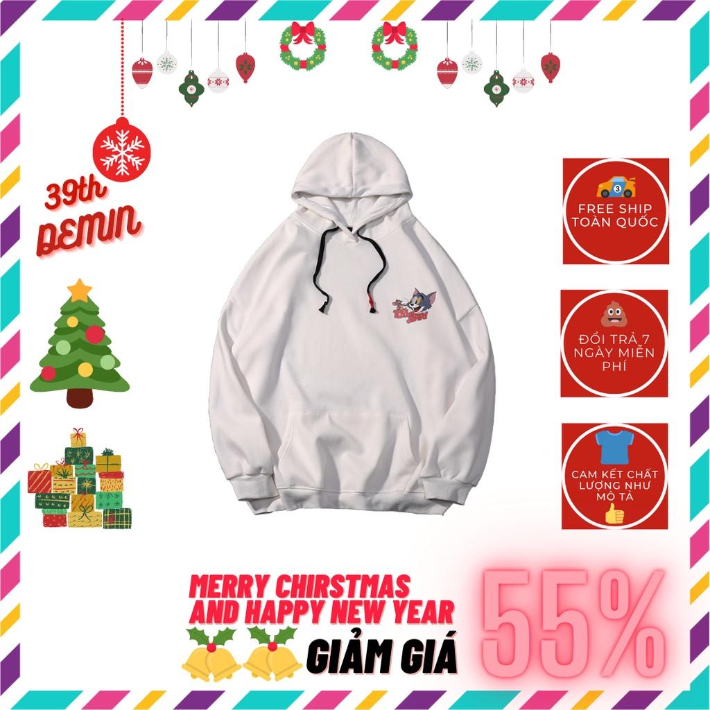 Áo Hoodie TOM & JERRY vui nhộn phong cách Hàn Quốc chất NỈ COTTON lót BÔNG unisex nam nữ